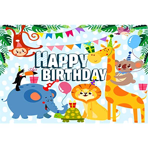 1 X 1,5 M 1,5 X 2,2 M 1,8 X 2,5 M PVC Tier & Alles Gute Zum Geburtstag Fotografie Hintergrund Stoff Foto Hintergrund-1.8 x 2.5m
