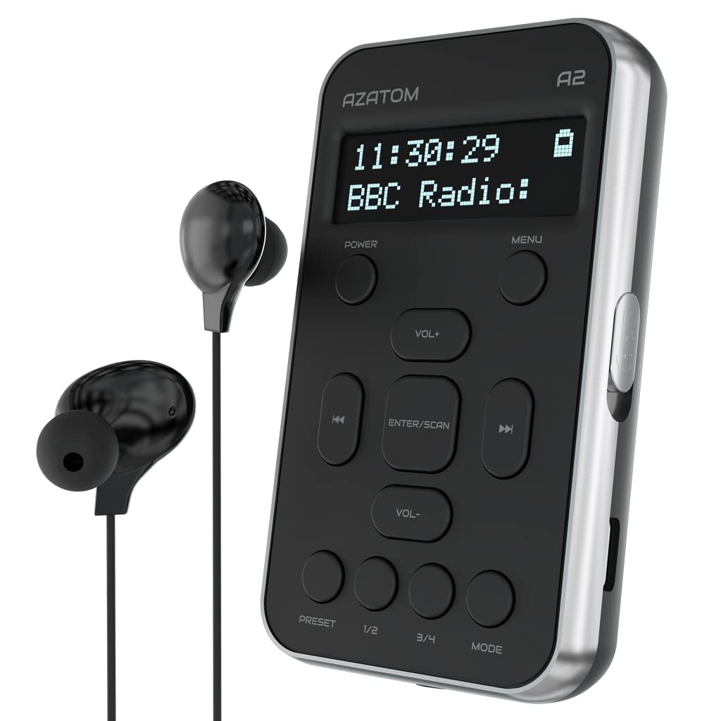 Buy AZATOM A2 DAB/DAB+ Portable Digital Radio, Sports model, Pocket size, Rechargeable battery