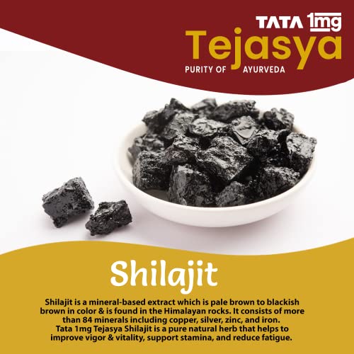 Image of Tata 1mg Tejasya Shilajit Capsule, Supports Strength,Stamina & Energy, Pack of 60 capsules