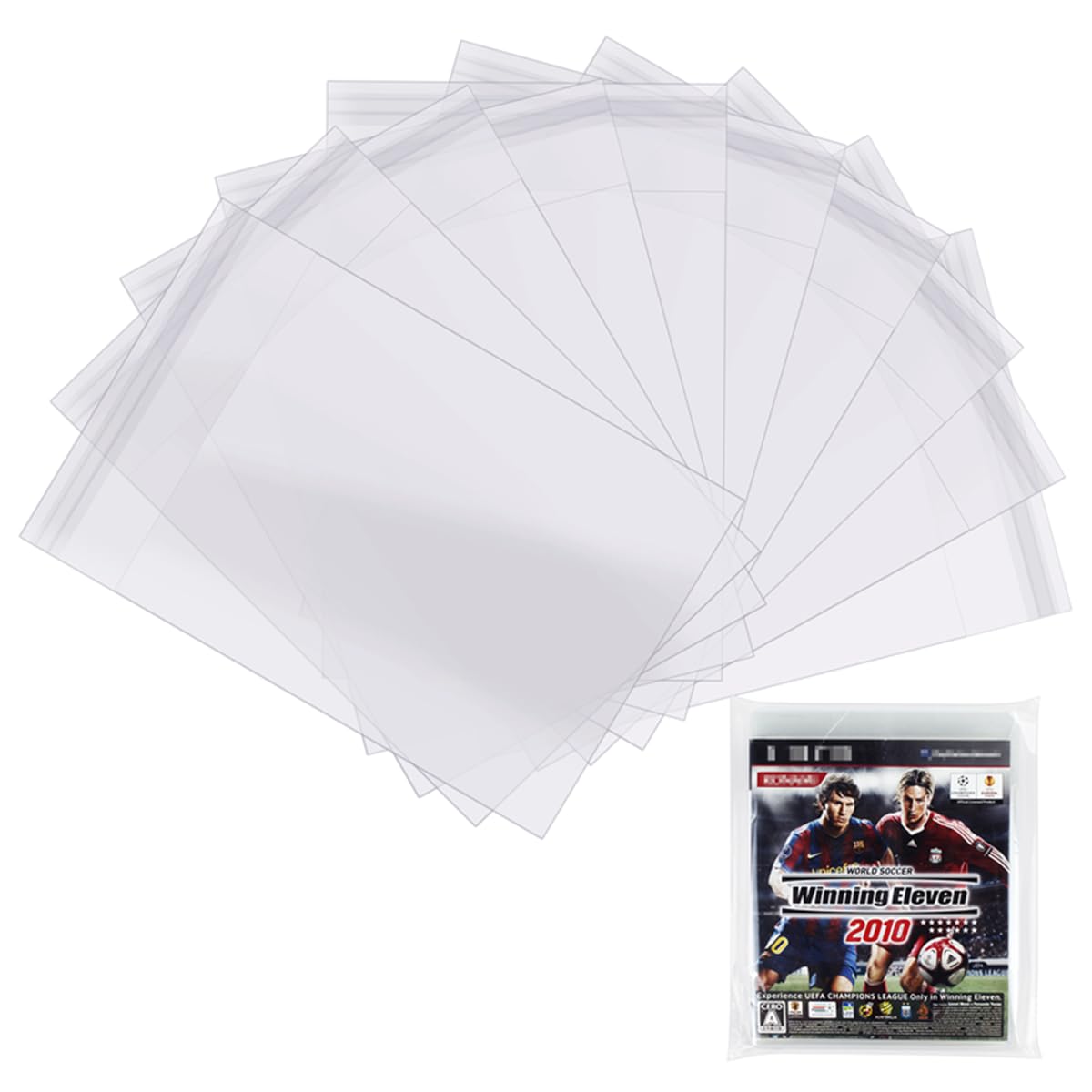 100 PCS Resealable OPP Plastic Sleeve Bags Compatible with Sony PS3 CD Game Case, Game Case Protective Sleeves