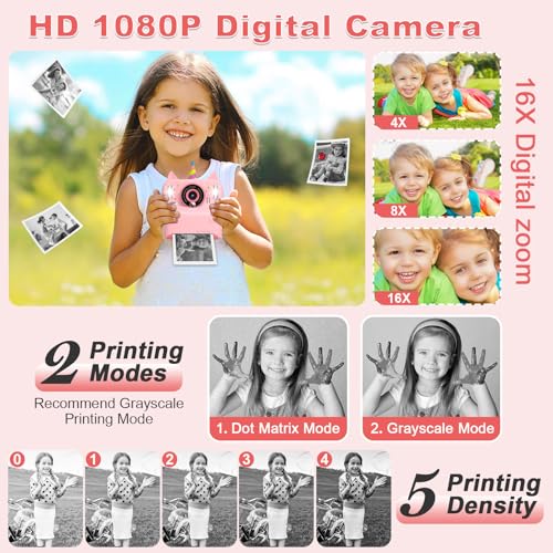 Instant Print Camera for Kids - Christmas Birthday Gift Toy for Girl Boy Age 3-9, Children - image 4