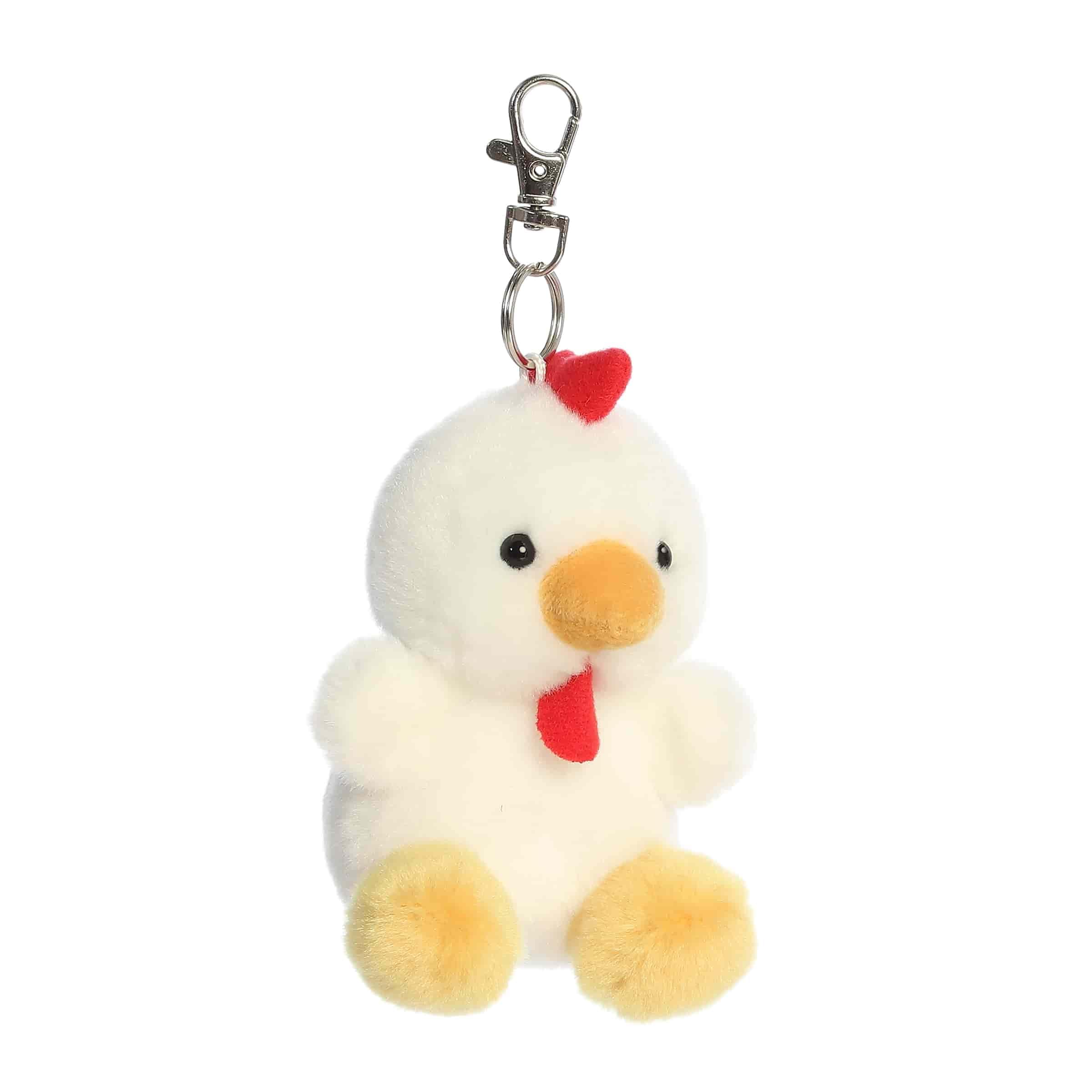 Aurora Adorable Palm Pals Cooper Chicken Clip-On - Divertido peluche coleccionable para niños y adultos coleccionistas - Perfecto para decorar habitaciones y regalos de cumpleaños - Blanco 4 pulgadas