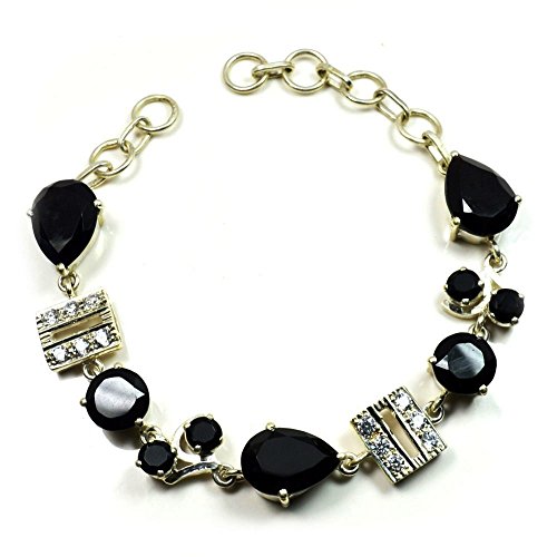 Argent 925 et onyx noir naturel de forme poire, le cadeau d'anniversaire idéal