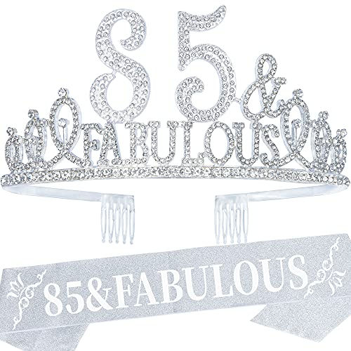 85th Birthday,85th Birthday Decorations,85th Birthday Sash for Women,85th Birthday Crown,85th Birthday Tiara,85th Birthday Decorations for Women,85 Year Old Birthday Gift for a Woman,85 Birthday Sash