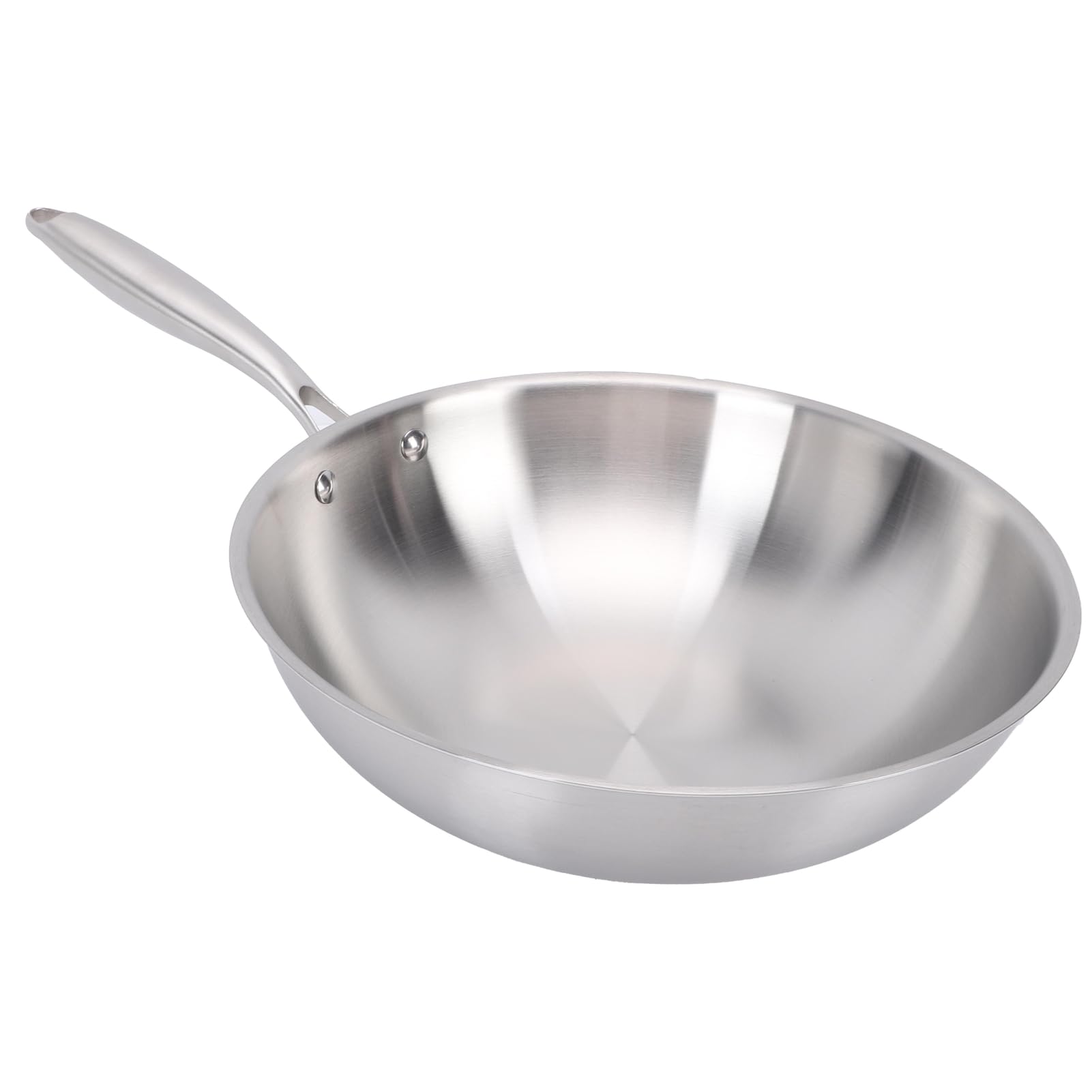 Wok ze stali nierdzewnej z powłoką nieprzywierającą do wydajnych naczyń indukcyjnych do smażenia (34CM)