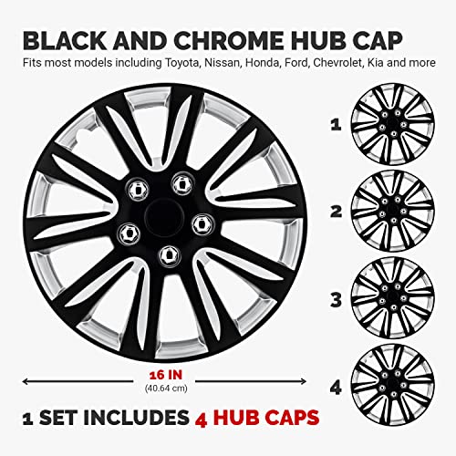 Pilot Automotive WH546-16B-BS Universal Fit Premier Toyota Camry Style Black 16 Inch Wheel Covers - Set of 4