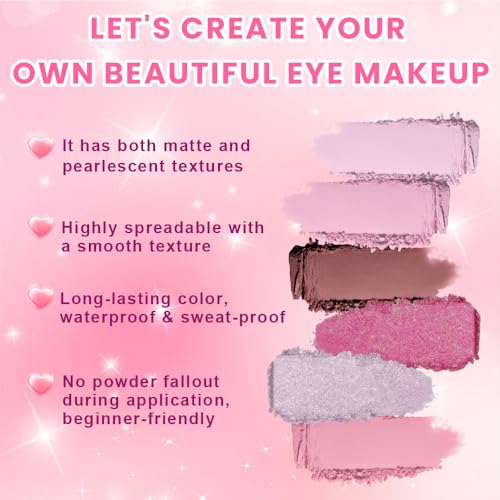 Image of SUAKE Nude Pink Eyeshadow Palette, Matte & Shimmer, High Pigmented 20 Colors Brown Purple Eye Shadow Primers for Eye Makeup, Korean Powder Palet de sombras de ojos(02)