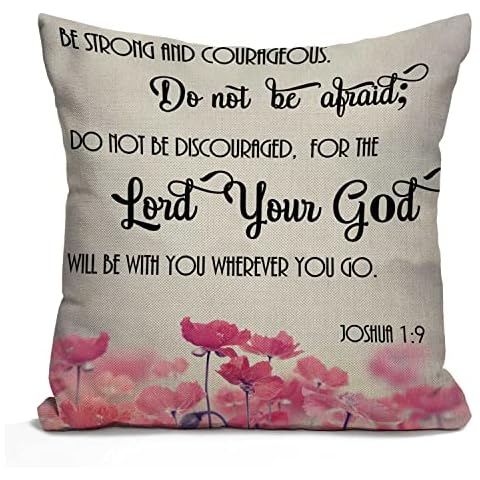 Tomda Joshua-1-9 Pink Flowers Cushion Cover Cover