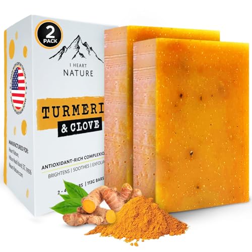 Organic Turmeric Soap for Dark Spots & Acne with Clove Bud 