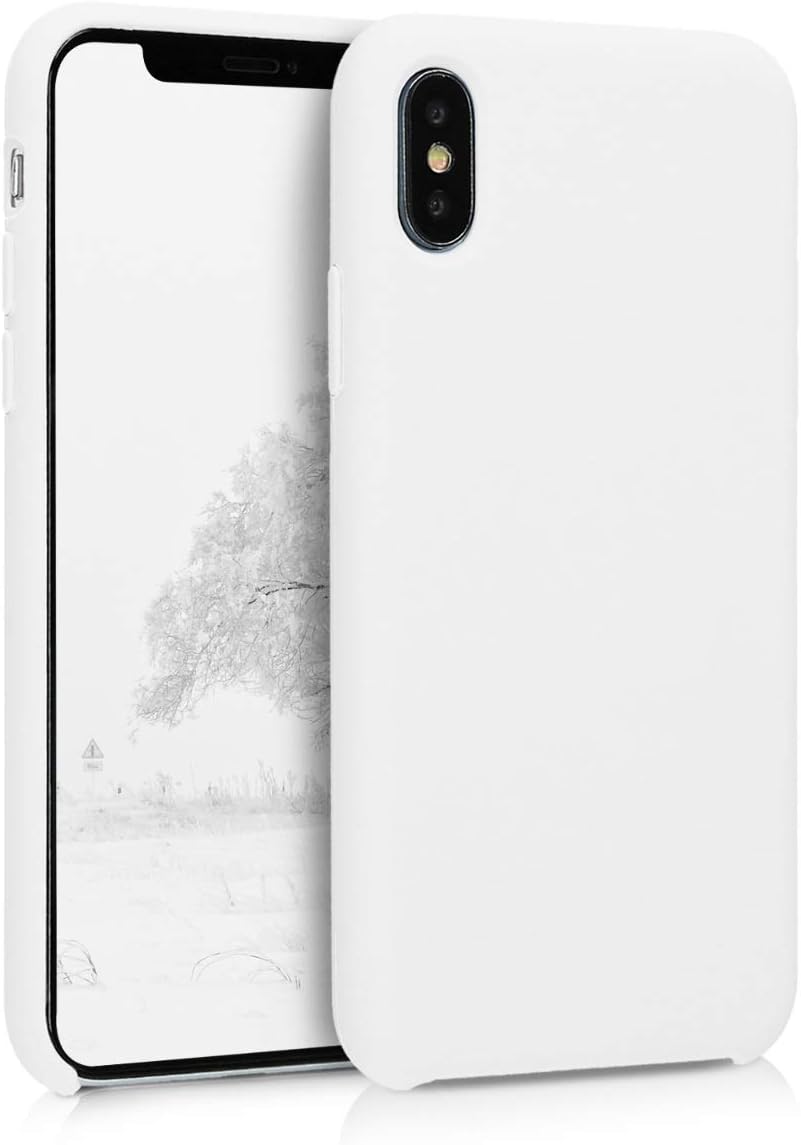 kwmobile Case Compatible with Apple iPhone X Case - TPU Silicone Phone Cover with Soft Finish - White