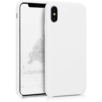 kwmobile Case Compatible With Apple iPhone X - Rubberised Phone Case - White Phone Case