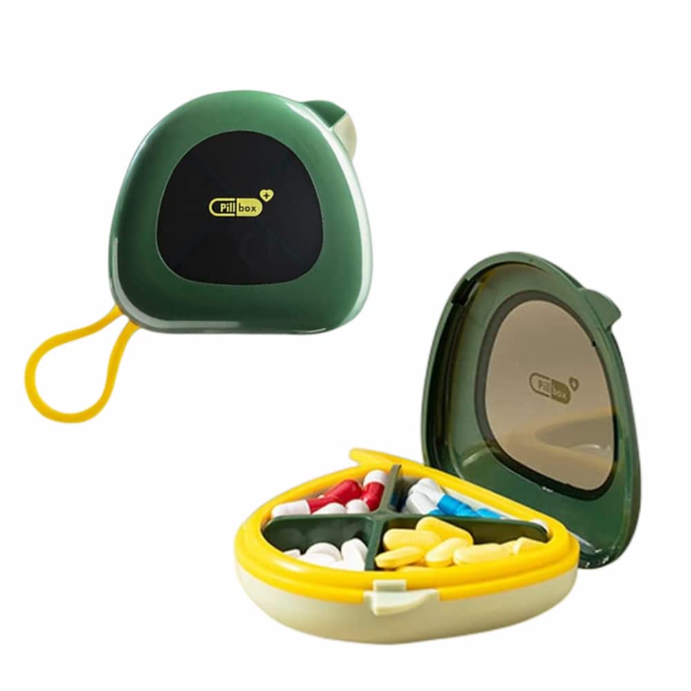 Small Pill Box Travel Pill Box Daily Pill Box Waterproof Small Pill Case with Detachable 4 Compartments Moistureproof Pill Box for Travel Home Use
