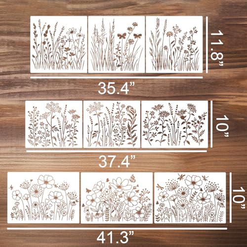 Plantillas de flores grandes para pintar paredes exteriores y manualidades florales en tela 3