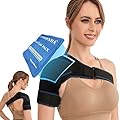 VISKONDA Shoulder Brace Sling Immobilizer and Compression Sleeve,Rotator Cuff Injury Supports for AC Joint Pain Relief,Arm Stability,Tear,Bursitis,Swelling,Tendonitis,for Men and Women (Small)