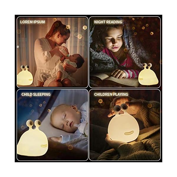 MUID LED-Nachtlicht für Kinder, süßes Tier-Design, Silikon, Baby-Nachtlicht mit Touch-Sensor, Nachtlicht für… – Bild 4