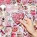 100 PCS Coquette Stickers Pink Aesthetic Stickers Pack, Holographic Thickened Vinyl Cute Stuff Water Bottle Sticker for Girls| Easier to Peel Off| Scratch & Fade Resistant| No Curling| Reusable