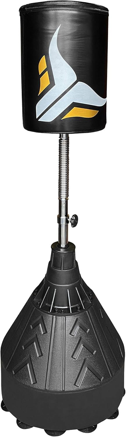 Free Standing Reflex Punching Bag for Adults — Adjustable Height Freestanding Punching Bag with Fillable Heavy-Duty Base Boxing Reflex Bag for Kickboxing, MMA, & Muay Thai Training