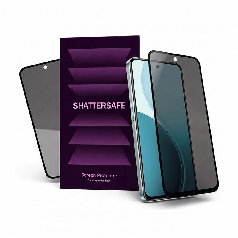 Image of Anti-Spy Privacy Tempered Glass Compatible For Oppo Reno 14 5G [Pack of 2]. 9H Hardness, Anti-Scratch, Edge-to-Edge Protection With Easy Installation Kit & Case Friendly Fit.