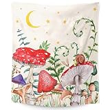 Mushroom Blanket Gifts, 40"*50" Flannel Throw Blanket, Soft Warm Fuzzy Fluffy Plush Blankets for Wom