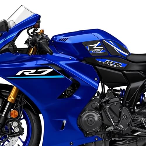 Image of for YZF-R7 yzfr7 2026 New Accessories Fuel Tank Anti-Slip Stickers Side Guards Knee Anti-Slip mats Protective Stickers 7-piece Set Rubber Fuel Tank Stickers Tank Pads Tank pad Gas (2026 Red)