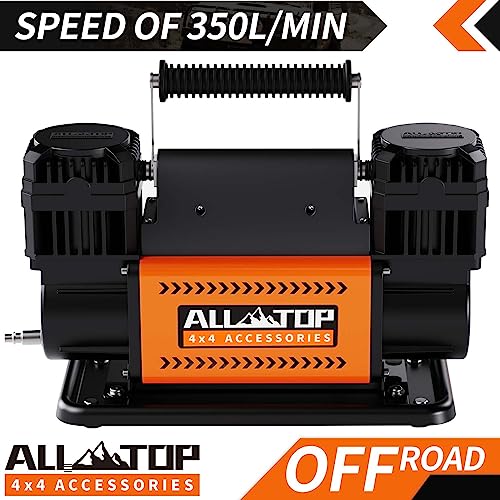 All-Top ATACR300 Air Compressor Kit, Dual Cylinder 12V Portable Inflator 12.35 Ft³/Min, Offroad Air Compressor Pump For Truck Tires, Heavy Duty Max 150 Psi thumb #3