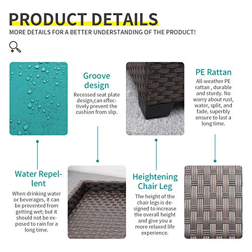 Valita Outdoor Pe Wicker Chaise Lounge Set Patio Rattan Adjustable Reclining Lounge Chairs With Cushions And Matching Storage Table, Turquoise #TOP4