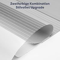Sekey Doppelrollo Klemmfix ohne Bohren für Fenster, Zweifarbig Doppelrollo 60 cm breit, Duo Rollo Jalousie Sonnenschutz, 60x130cm, Weiß & Hellgrau – Ansicht 5