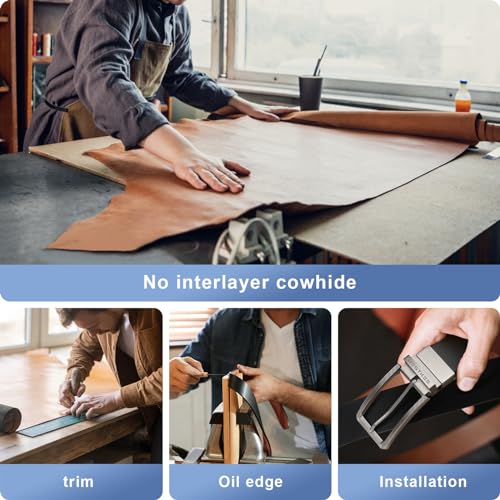 BESTKEE Men's Belt, Leather Reversible Belts For Men, For Gift Mens Casual Dress Jeans, One Reverse For 2 Sides（1 PACK）3