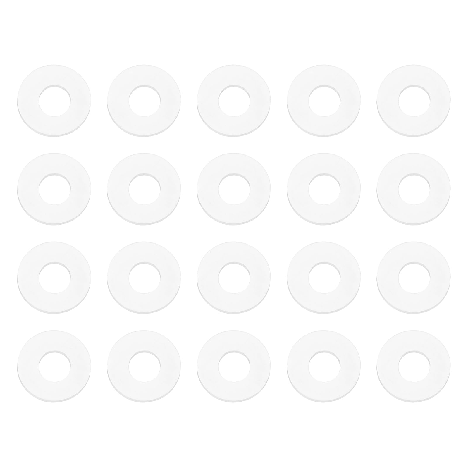 PATIKIL M8 Silicone Flat Washer, 20 Pcs 8mm ID 18mm OD 2mm Thick Plain Washer Grommets O-Ring Sealing Gasket Spacer for Faucet Pipe Water Hose Shower Door Handles, White