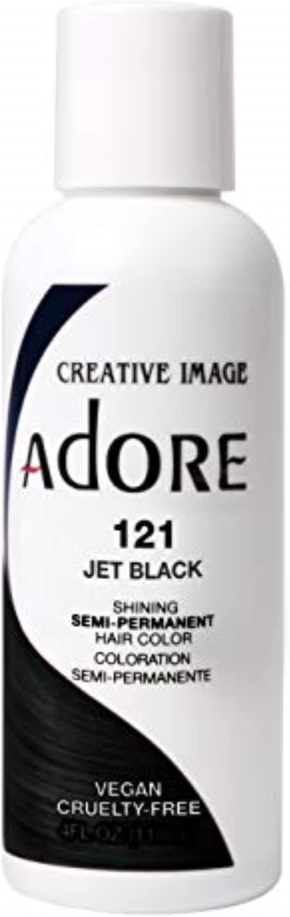 Adore Semi-Permanent Haircolor #121 Jet Black 4 Ounce (118ml) (2 Pack)