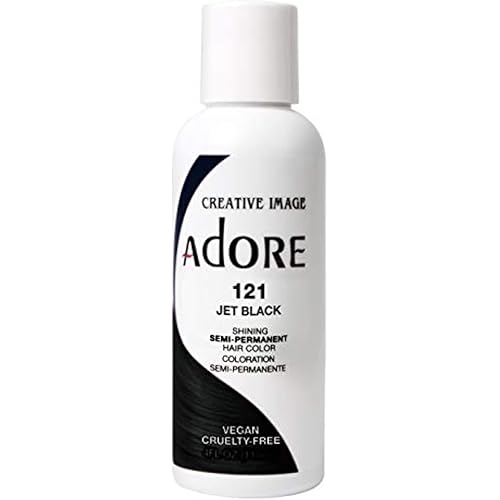 Adore Semi Permanent Hair Color (121 Jet Black) (2 Pack) | Vegan & Cruelty-Free Black Hair Dye | No Ammonia, No Peroxide, No Alcohol | 4 Fl Oz
