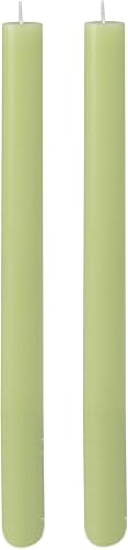 Biedermann & Sons Paquete de 2 velas cónicas altas, sin perfume, 10 horas de tiempo de combustión, 10 pulgadas, verde salvia