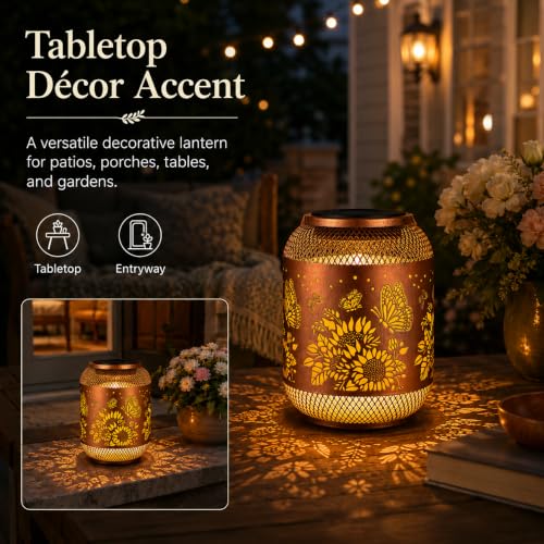 Image of Butterfly Solar Lantern Outdoor Hanging Solar Garden Light Gifts for Women