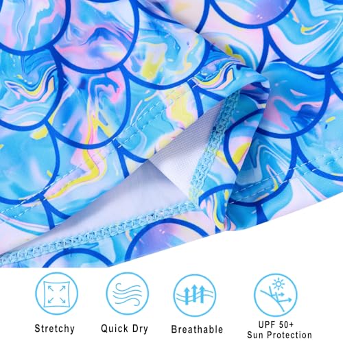 Image of Vogseek Girls Rash Guard Two Pieces Swimsuit Long Sleeve Bathing Suit for 3-10 Years