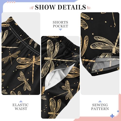 Golden Dragonfly Boys Long Pants Soft Trousers Elastic Waist Kids Lounge Bottoms with Pockets S-XL4