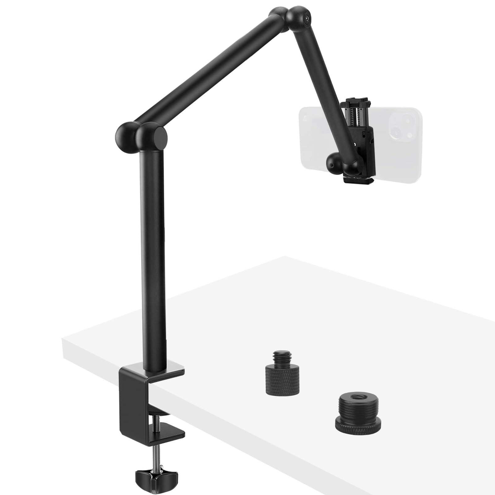 HEMMOTOP Magic Arm Desk Mount/Clamp, 28" Adjustable Camera Arm for iPad, Overhead iPhone Mount, for Yeti Snowball Microphone, Light, Webcam, Action Camera AS05