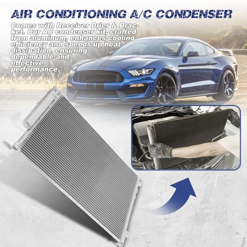 Image of Air Conditioning A /C Condenser Compatible with Ford Mustang # 4688, 7-4688, FR3Z19712B, FR3Z19712D, KR3Z19712A