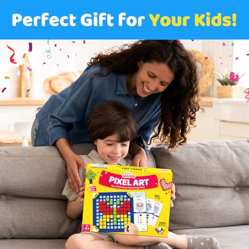 Image of Smartivity Pixel Art Puzzle - Educational Toy for Kids 4-8 Years I Build 40+ Creative Brain Puzzles - Jelly Fish, Car, Boat, Umbrella, Flower etc. I Birthday Gift for Boys & Girls 4-8 Years