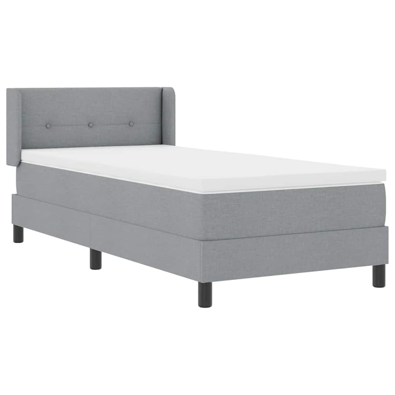 Tidyard Cama con Box Spring y Colchón Gris Claro 90x200 cm Tela