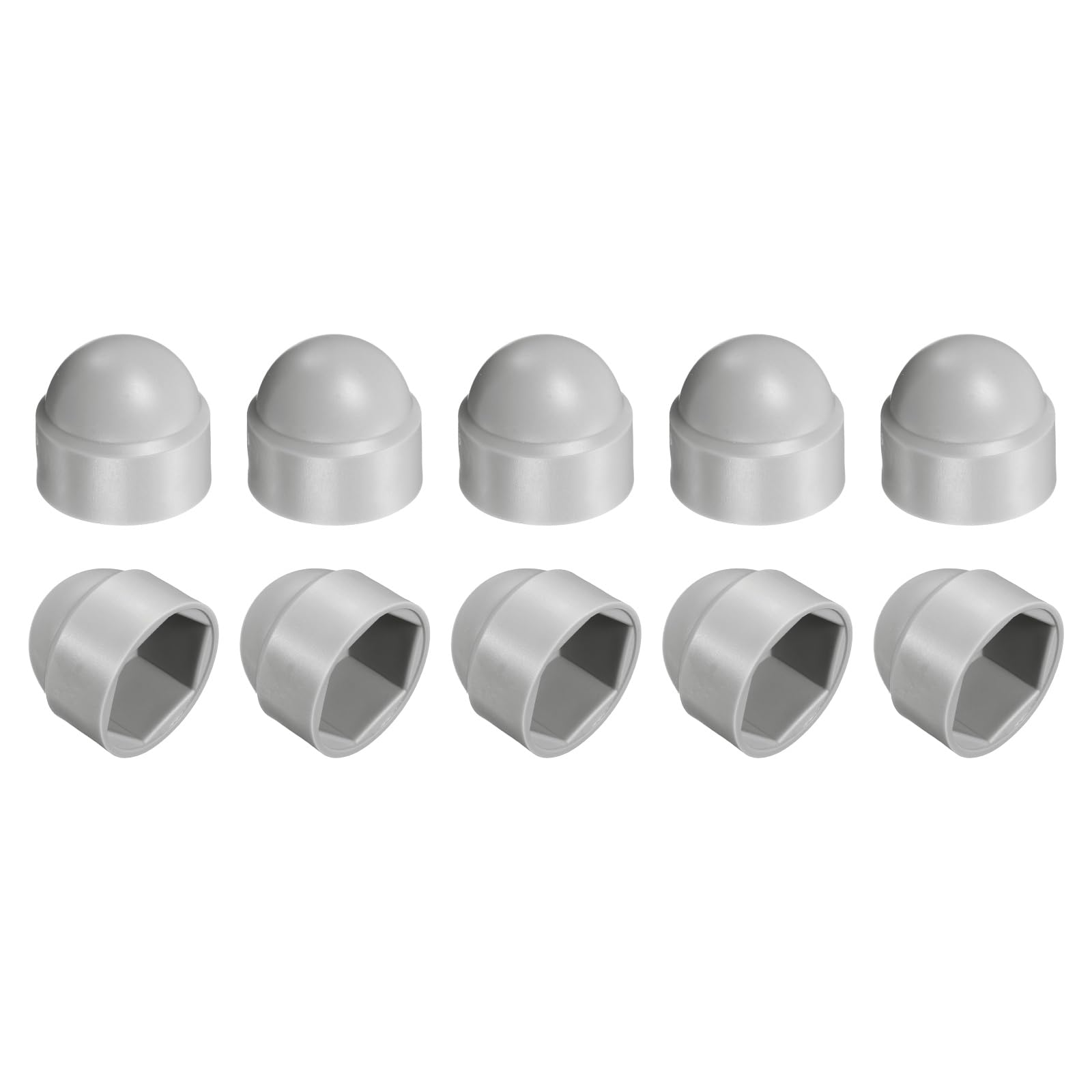 sourcing map Nut Protection Cap, 10Pcs M16x23x27mm - Plastic Hexagonal Screw Protection Cap, Dome Acorn Hex Head Bolt Covers, Waterproof Decorative Caps (Grey)
