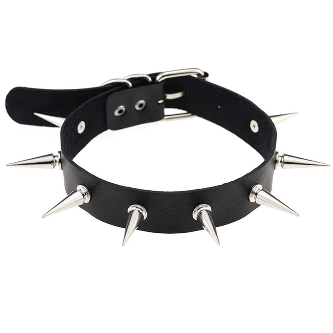 4er-Set PU-Leder Choker Halsband Damen – Gothic Punk Mit Spikes & Nieten, Schwarz, Verstellbar, Für Partys