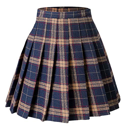 Plaid Gonna A Pieghe con Pantaloncini