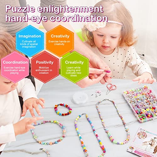 Image of Niwlix Bracelet Making Kit, Colorful Jewellery Making Kit for Kids DIY Bead Set Making, Toys for Girls Age 6-12 Years Old Gifts for Girls