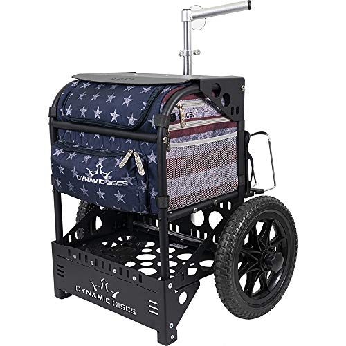 Dynamic Discs Transit Cart by ZUCA | Disc Golf Caddy | Carry up to 25 Discs Comfortably | Removable Bag Included (Stars and Stripes)