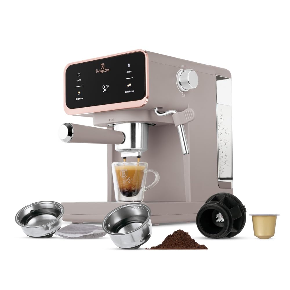 Berlinger Haus– Digitale 3-in-1-Hebelkaffeemaschine, Kollektion Taupe