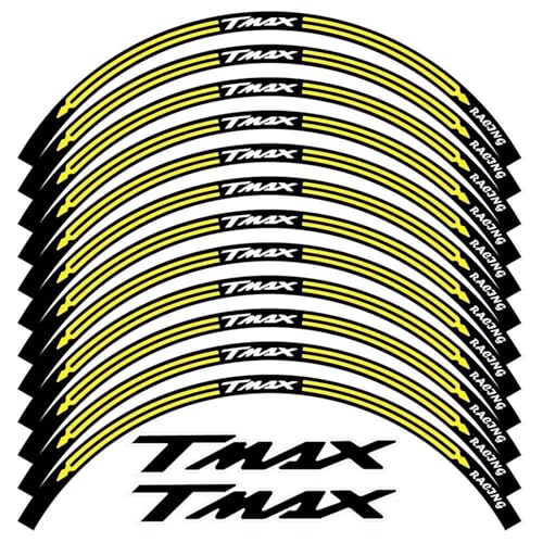 NMBZVE Felgenaufkleber Motorradzubehör Felgenaufkleber Reflektierende Felgenaufkleber Abziehbilder Reflektierende Felgen Für Y&amaha TMAX 500 560 530(Style 2)