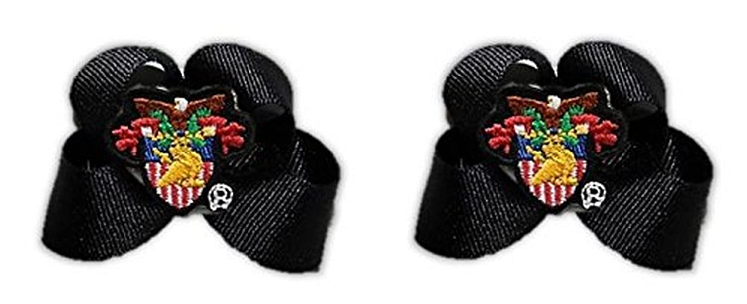 Army-Crest Toddler Bow Pair