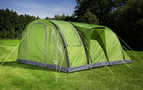 BERGER Tunnelzelt Sierra 6-L aufblasbar │ Familienzelt 6 Personen Camping Garten Campingzelt 2 abgedunkelte Schlafkabinen │ 3000mm wasserdicht Zelt 6 Personen Zelt 6 Personen wasserdicht