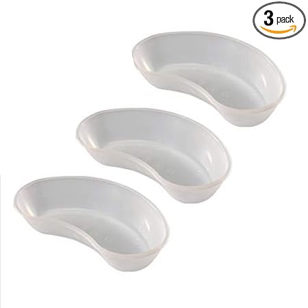 Raindrop World Disposable Plastic Kidney Tray White 3 Pcs.(10 inch)