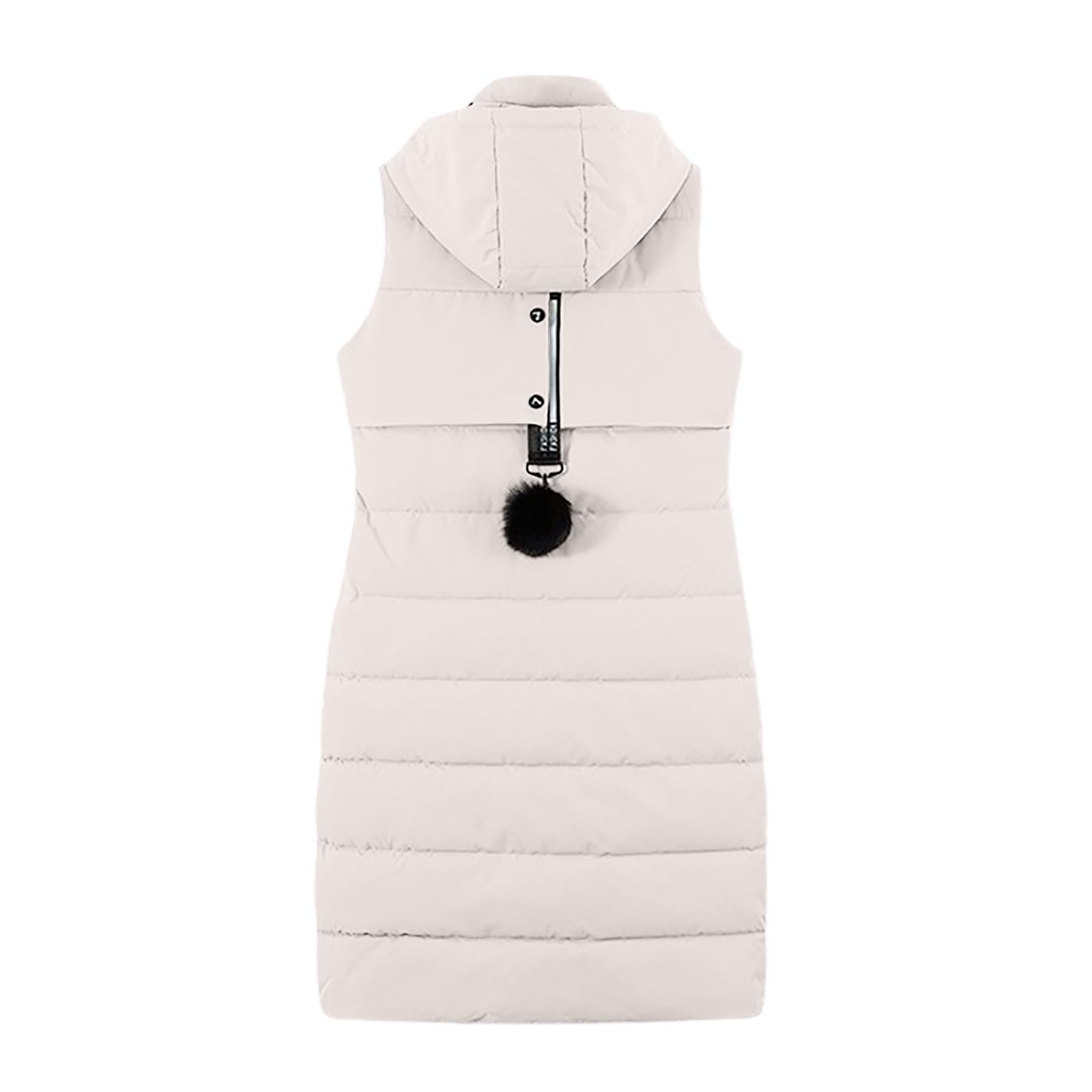 Daunenjacke Damen Lange Steppweste Über Knie Mit Kapuze Und Dicker Wattierung Für Kalte Wintertage Ideal Als Warme Ärmellose Weste Mit Taschen Weste Damen Warm